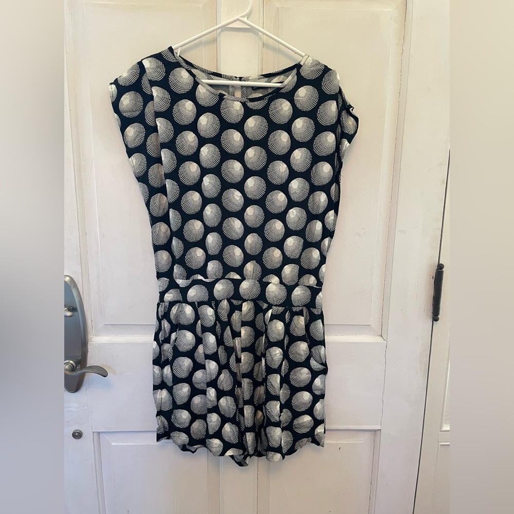Black and White Printed Romper